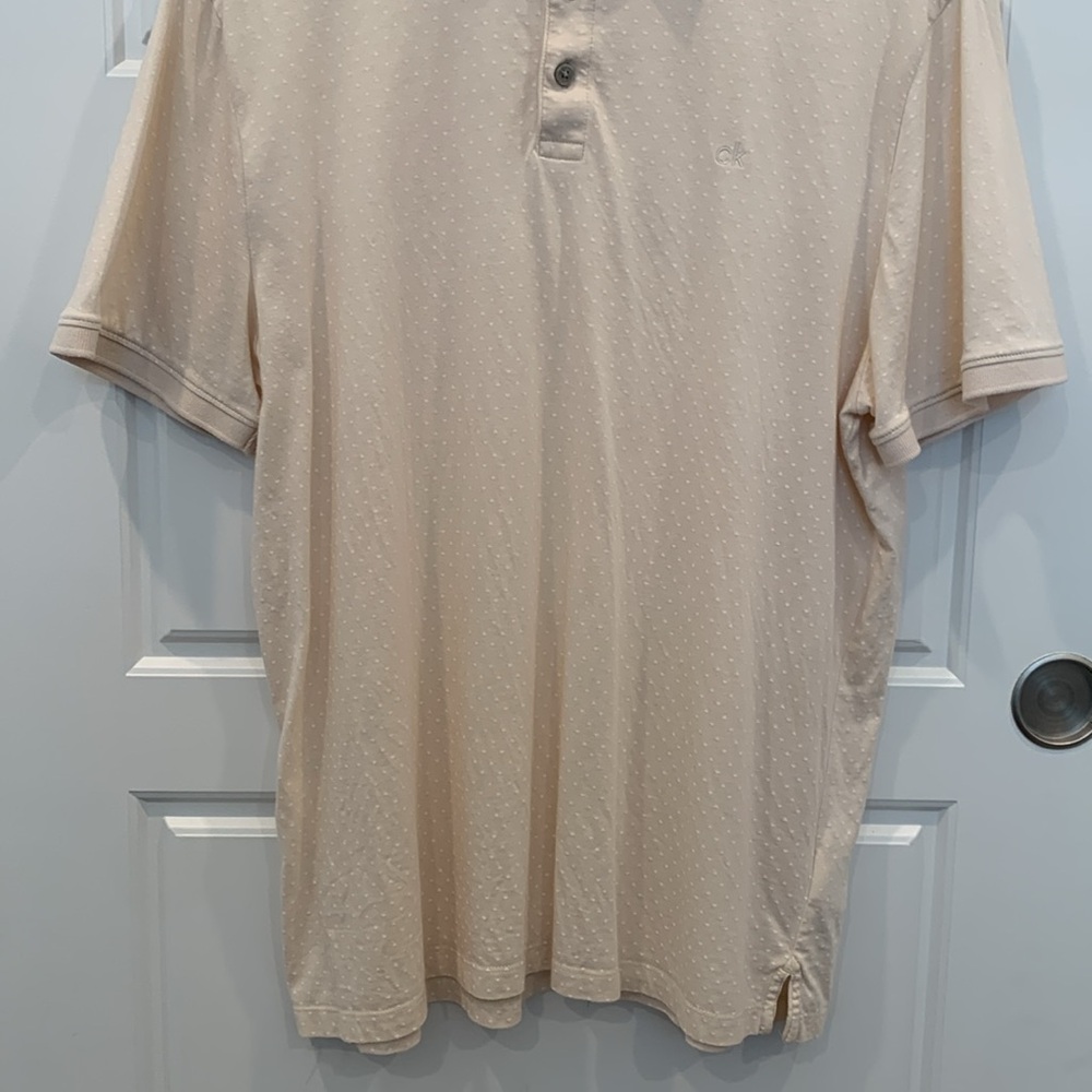 Calvin Klein Men's Cream Polo Shirt - Picture 6 of 9